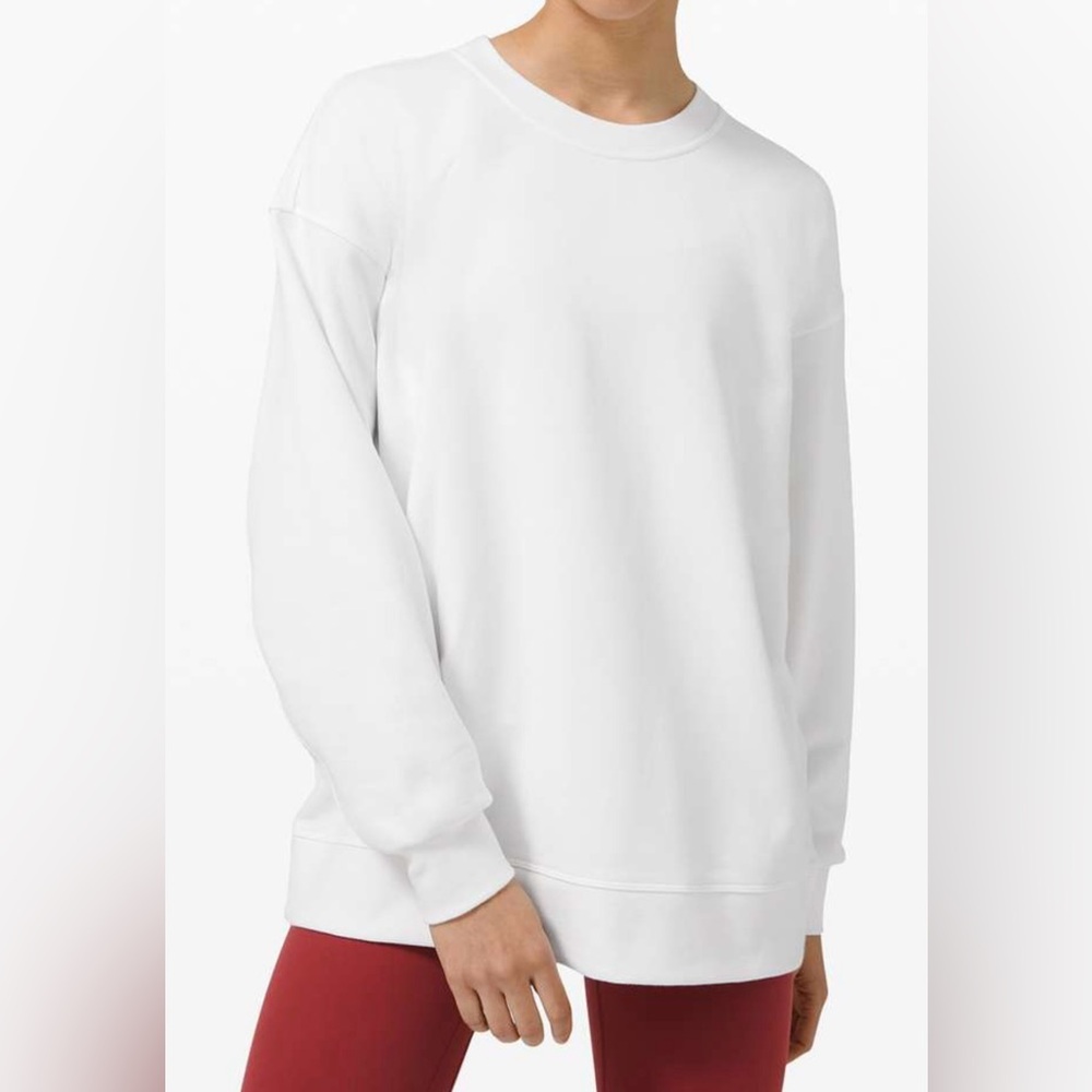Lululemon Perfectly Oversized Terry Crewneck In White Size 14 (See Measurements)